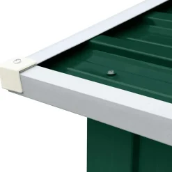 vidaXL Haardhoutschuur 330x92x153 cm gegalvaniseerd staal groen