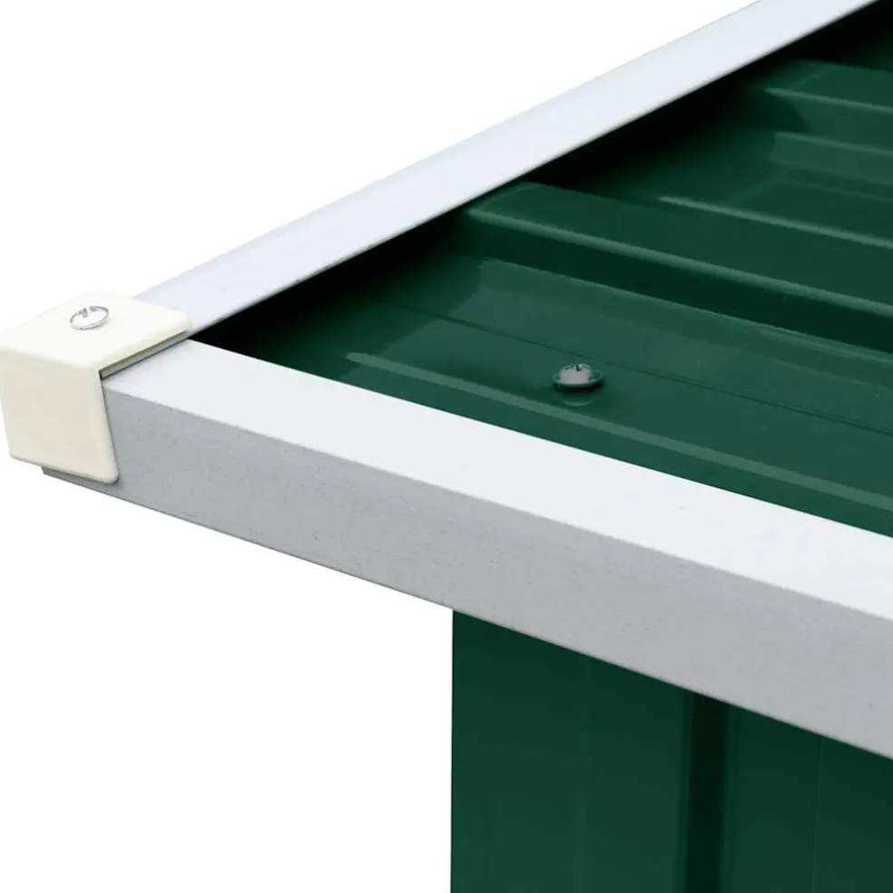 vidaXL Haardhoutschuur 330x92x153 cm gegalvaniseerd staal groen