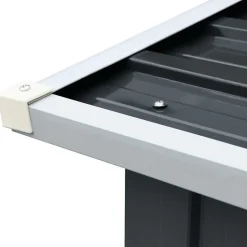 vidaXL Haardhoutschuur 330x92x153 cm gegalvaniseerd staal antraciet