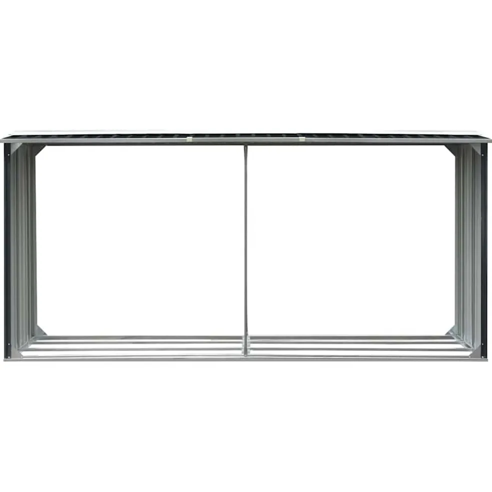 vidaXL Haardhoutschuur 330x92x153 cm gegalvaniseerd staal antraciet