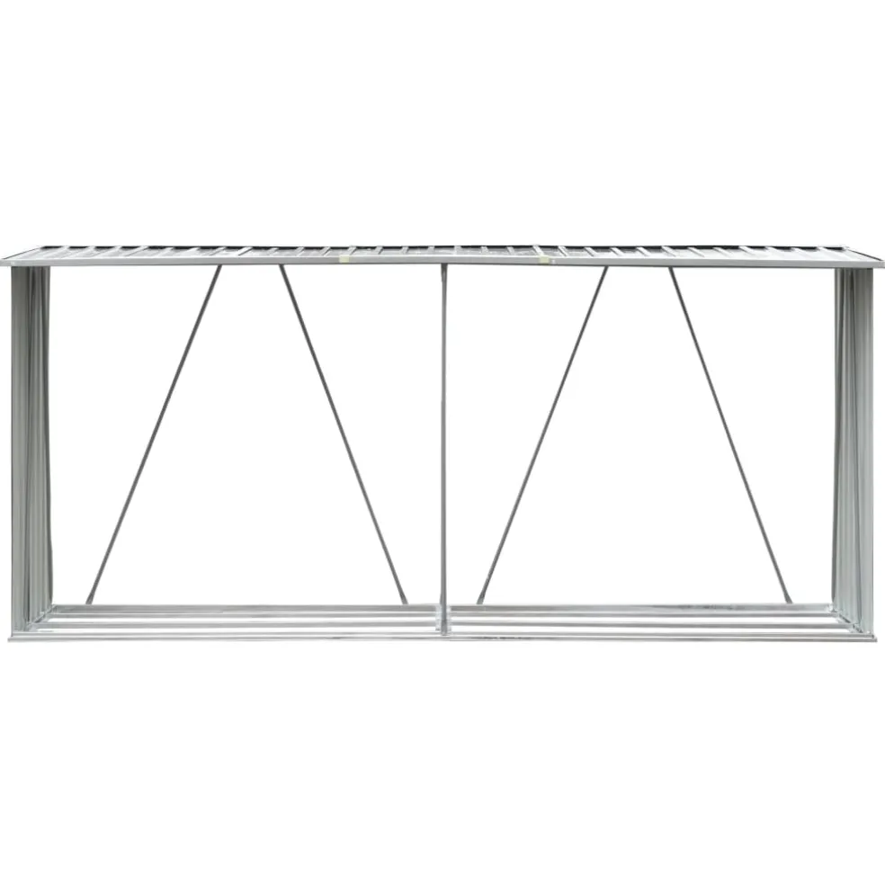 vidaXL Haardhoutschuur 330x84x152 cm gegalvaniseerd staal groen