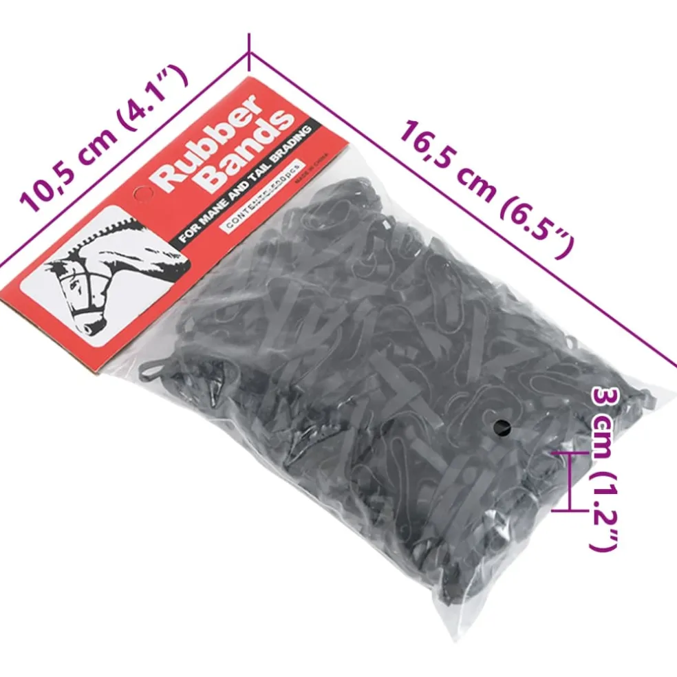 vidaXL Haarelastiekjes paard 500 st silicone zwart