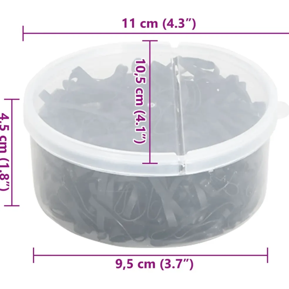 vidaXL Haarelastiekjes paard 500 st silicone zwart
