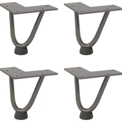 vidaXL Haarnadelpoten voor Salontafel 4 st 10 cm massief staal naturel