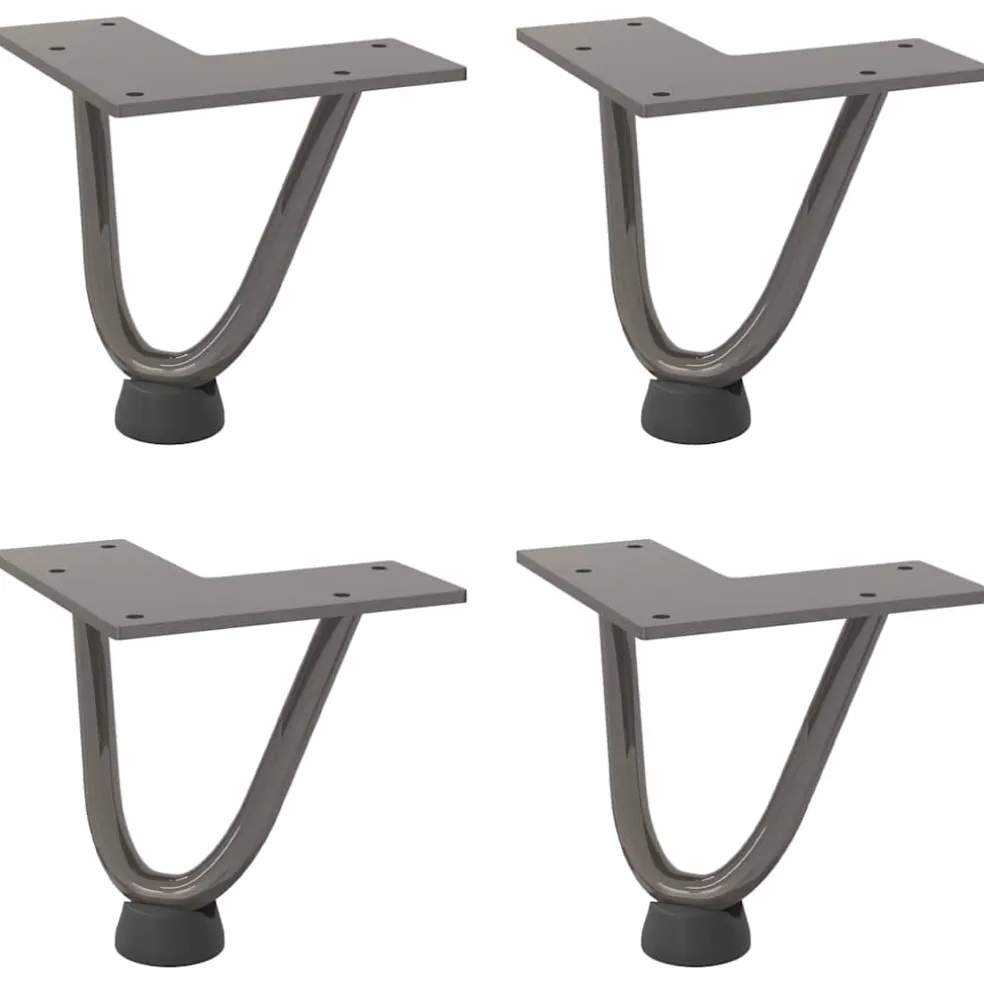 vidaXL Haarnadelpoten voor Salontafel 4 st 10 cm massief staal naturel