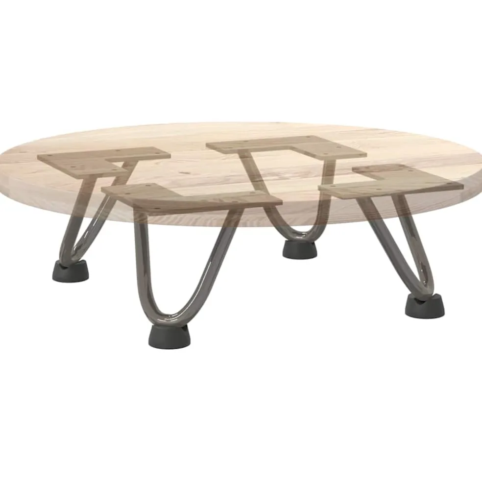 vidaXL Haarnadelpoten voor Salontafel 4 st 10 cm massief staal naturel