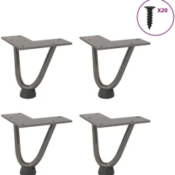 vidaXL Haarnadelpoten voor Salontafel 4 st 10 cm massief staal naturel