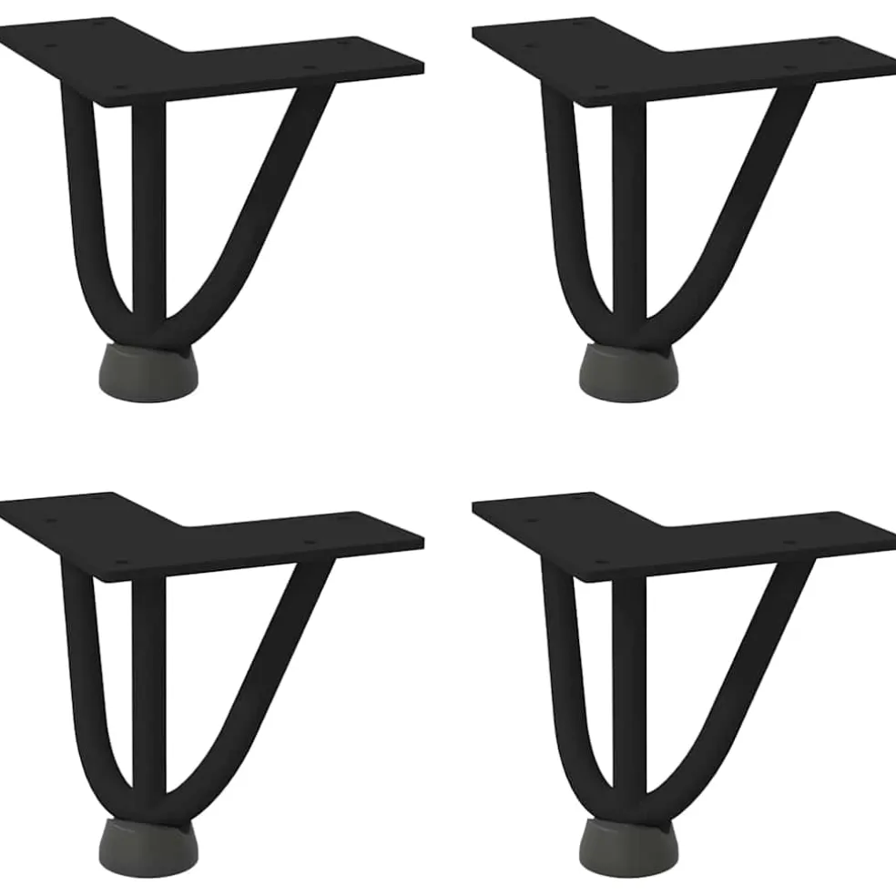 vidaXL Haarnadelpoten voor Salontafel 4 st 10 cm massief staal zwart