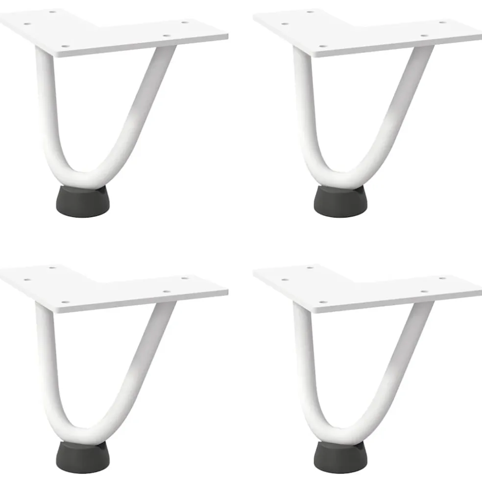 vidaXL Haarnadelpoten voor Salontafel 4 st 10 cm massief staal wit