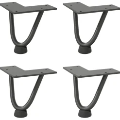 vidaXL Haarnadelpoten voor Salontafel 4 st 10 cm antracietkleurig