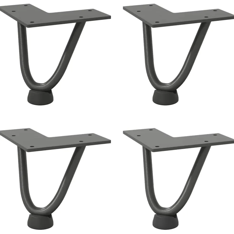 vidaXL Haarnadelpoten voor Salontafel 4 st 10 cm antracietkleurig