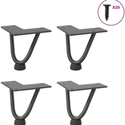 vidaXL Haarnadelpoten voor Salontafel 4 st 10 cm antracietkleurig
