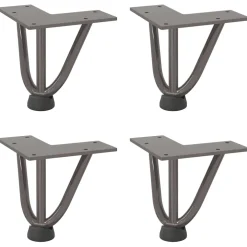 vidaXL Haarnadelpoten voor Salontafel 4 st 10 cm massief staal naturel