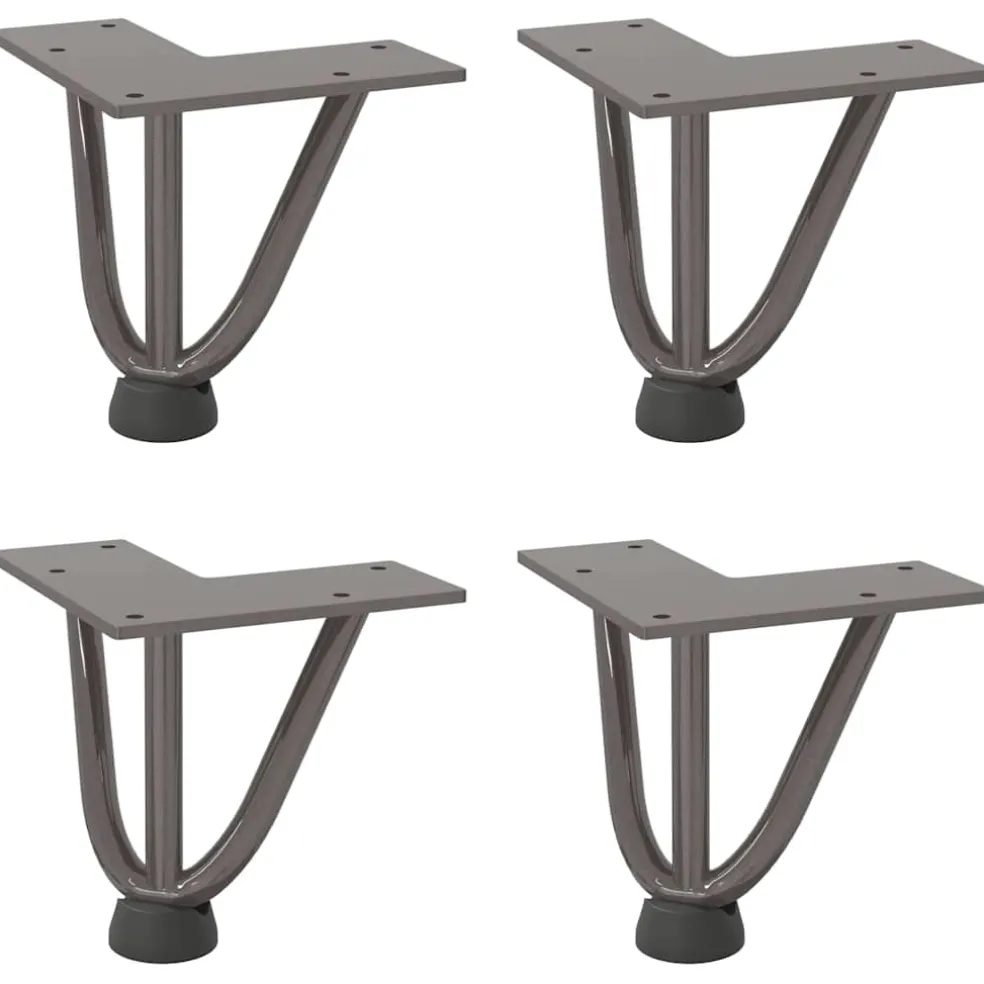 vidaXL Haarnadelpoten voor Salontafel 4 st 10 cm massief staal naturel