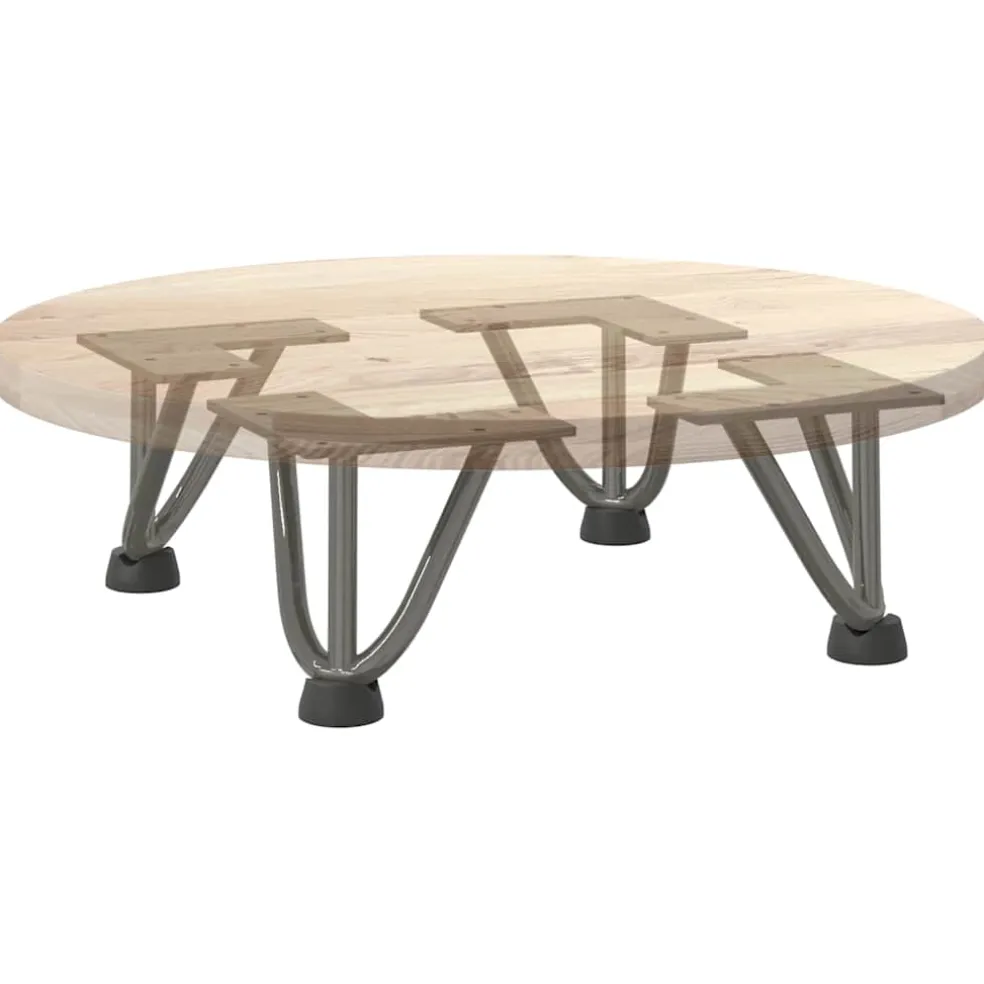 vidaXL Haarnadelpoten voor Salontafel 4 st 10 cm massief staal naturel