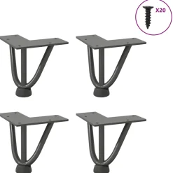 vidaXL Haarnadelpoten voor Salontafel 4 st 10 cm antracietkleurig