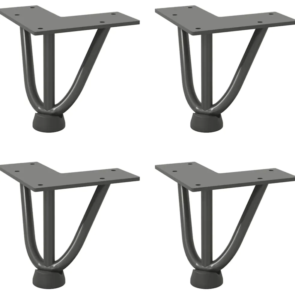 vidaXL Haarnadelpoten voor Salontafel 4 st 10 cm antracietkleurig