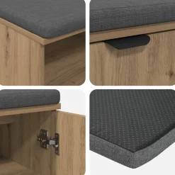 vidaXL Halbank Artisan Eik 60 x 38 x 46 cm