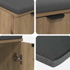 vidaXL Halbank Artisan Eik 60 x 38 x 46 cm