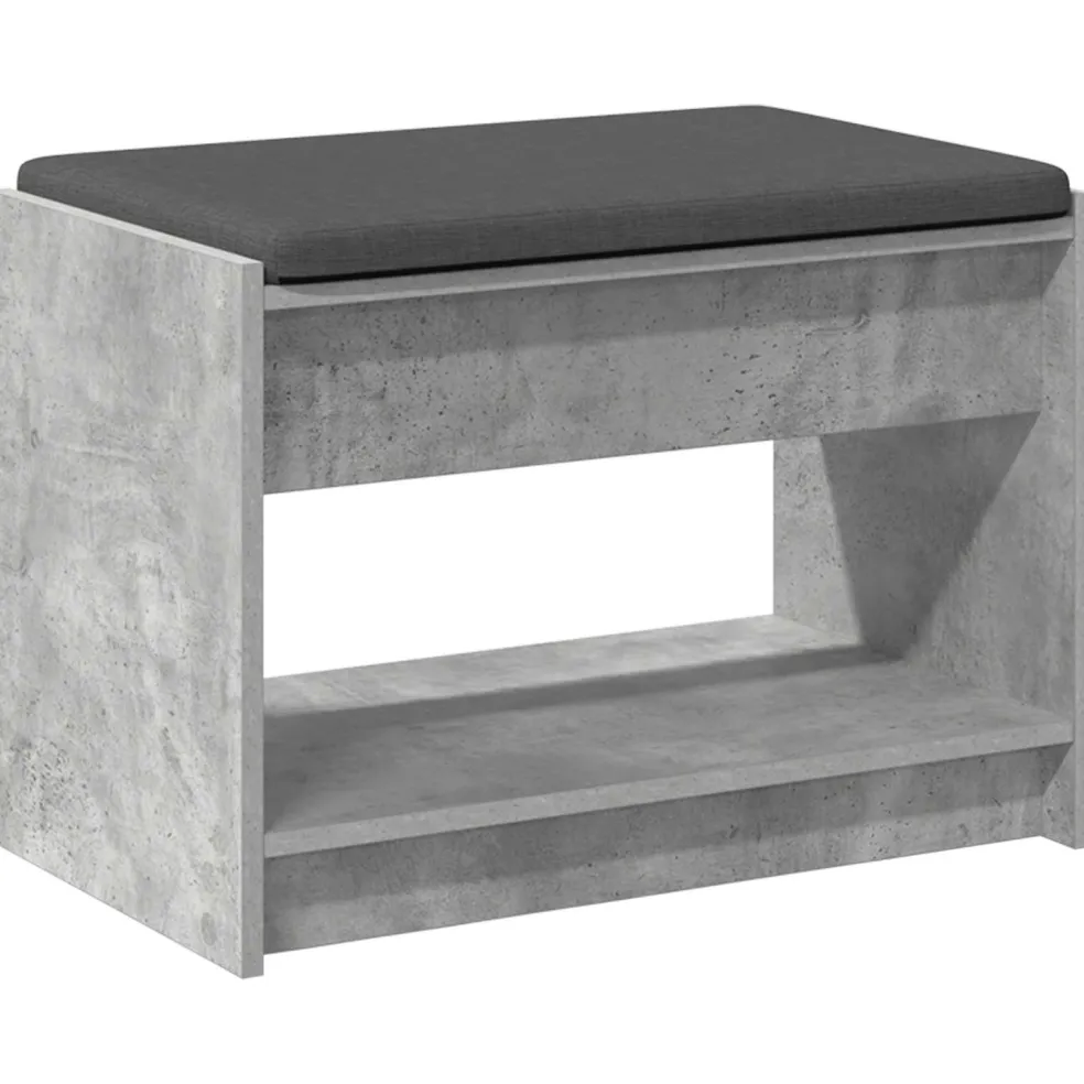 vidaXL Halbank Beton Grijs 63 x 38 x 45 cm
