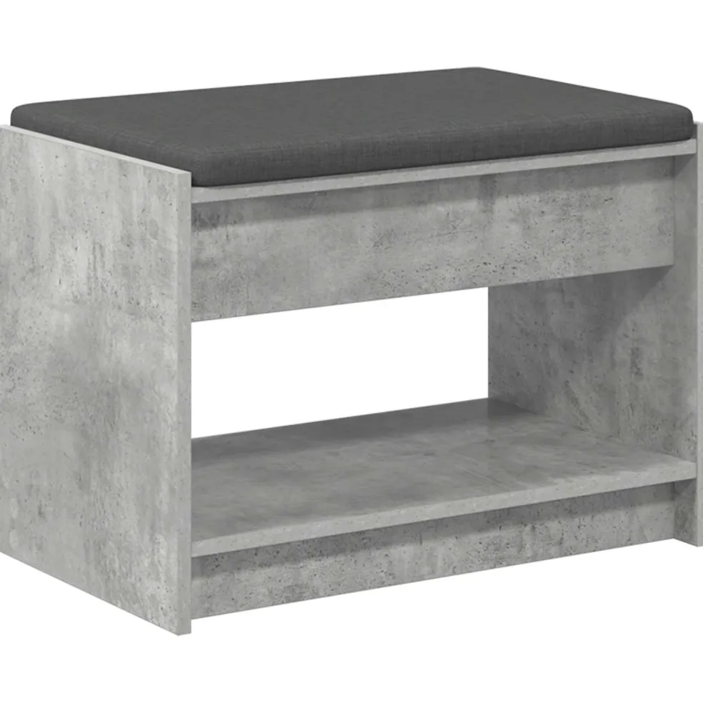 vidaXL Halbank Beton Grijs 63 x 38 x 45 cm
