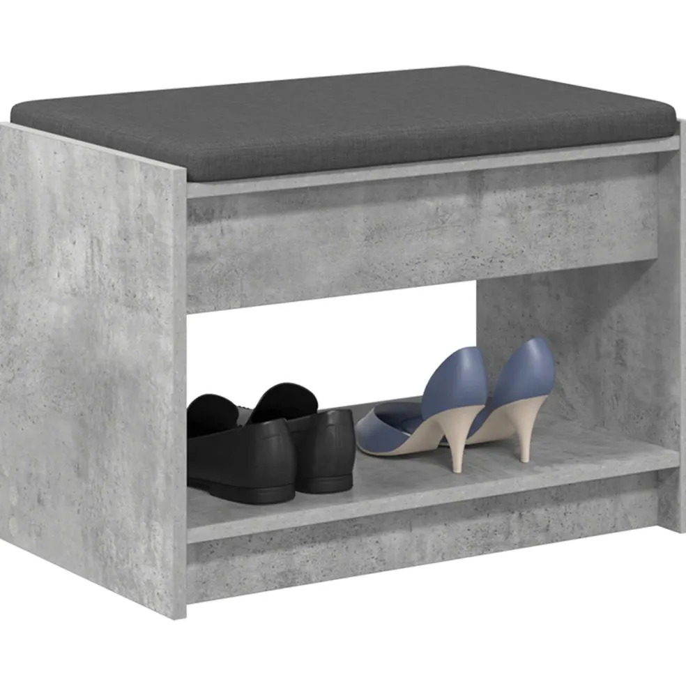 vidaXL Halbank Beton Grijs 63 x 38 x 45 cm