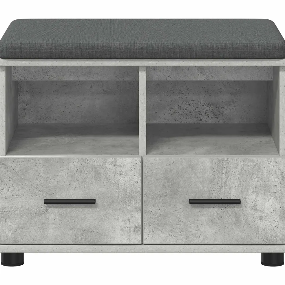 vidaXL Halbank Beton Grijs 60 x 38 x 46 cm