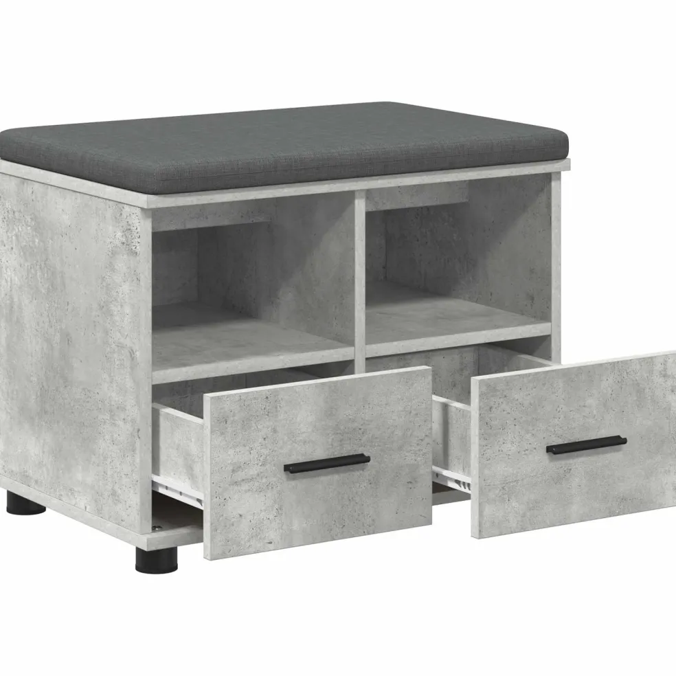 vidaXL Halbank Beton Grijs 60 x 38 x 46 cm