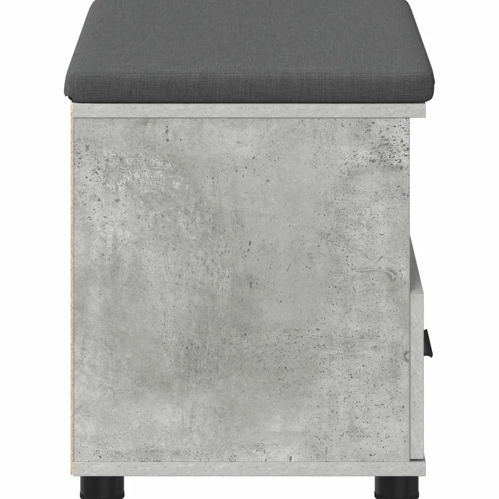 vidaXL Halbank Beton Grijs 60 x 38 x 46 cm