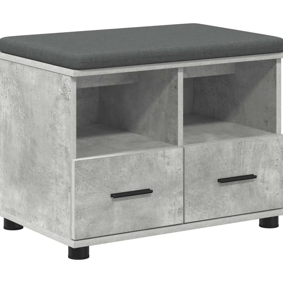 vidaXL Halbank Beton Grijs 60 x 38 x 46 cm