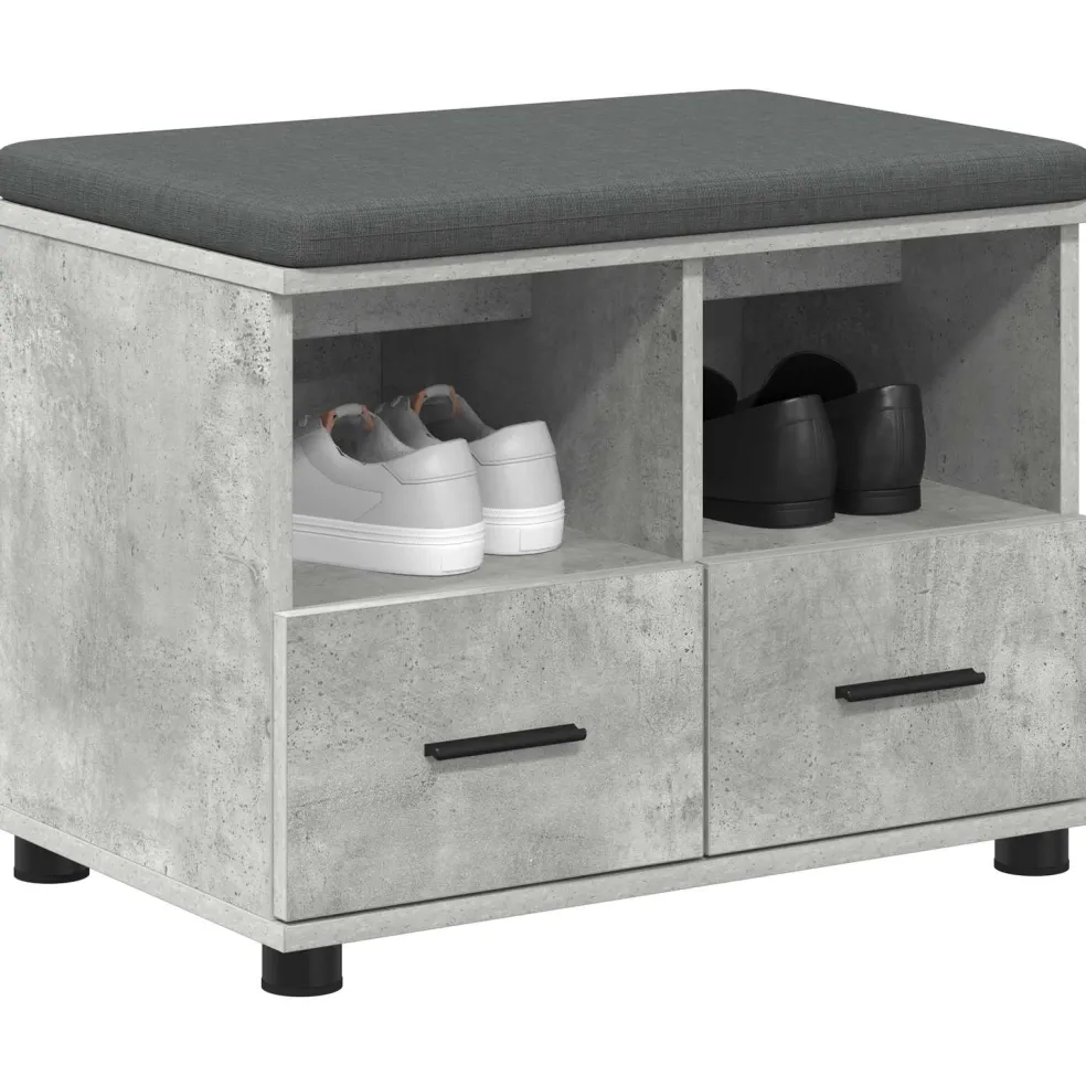 vidaXL Halbank Beton Grijs 60 x 38 x 46 cm