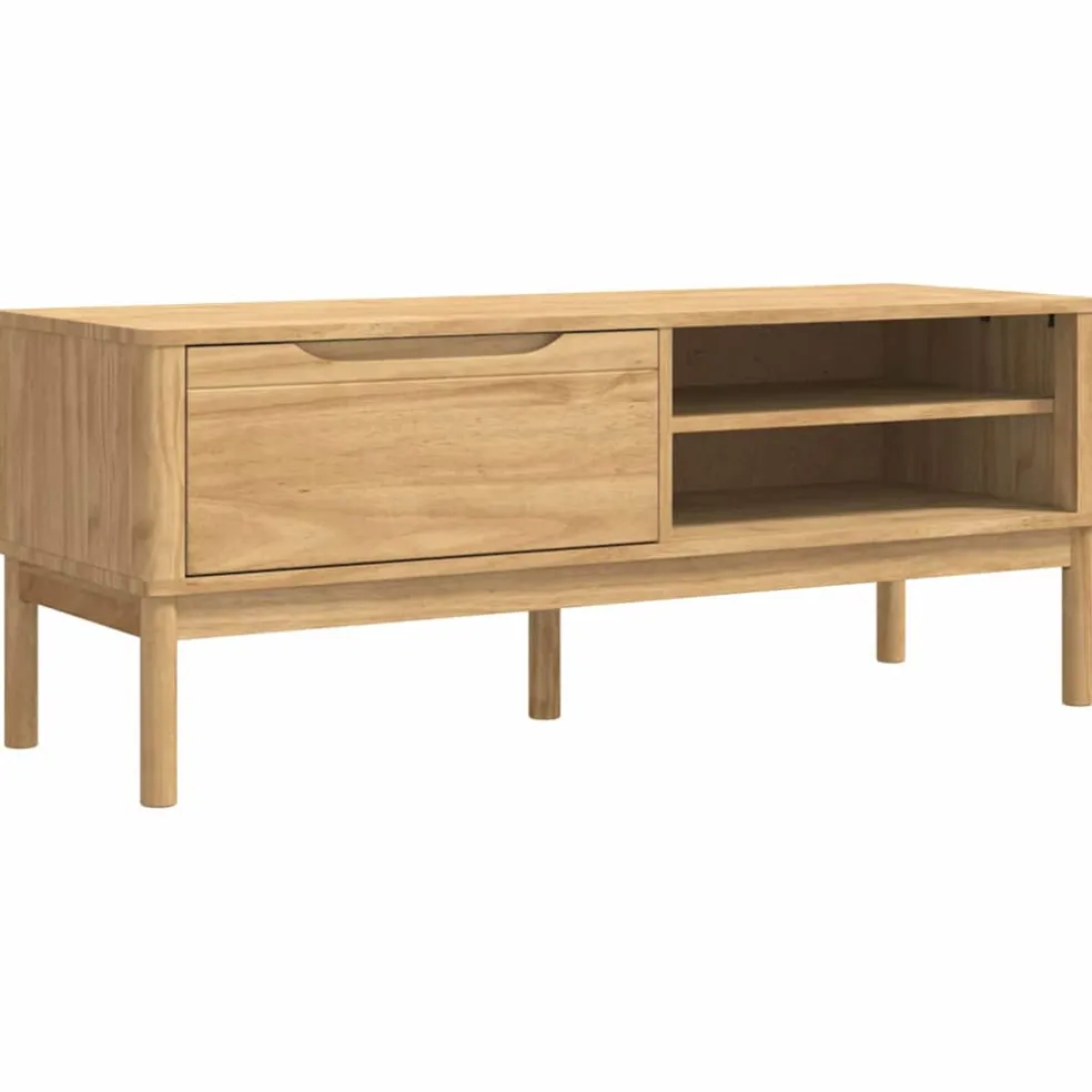 vidaXL Hal bank FLORO Wasbruin 115 x 40 x 45 cm Massief Vurenhout