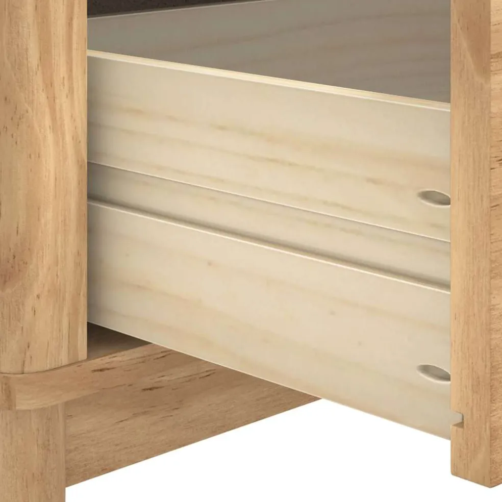 vidaXL Hal bank FLORO Wasbruin 115 x 40 x 45 cm Massief Vurenhout
