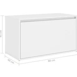 vidaXL Halbankje 80x40x45 cm bewerkt hout wit