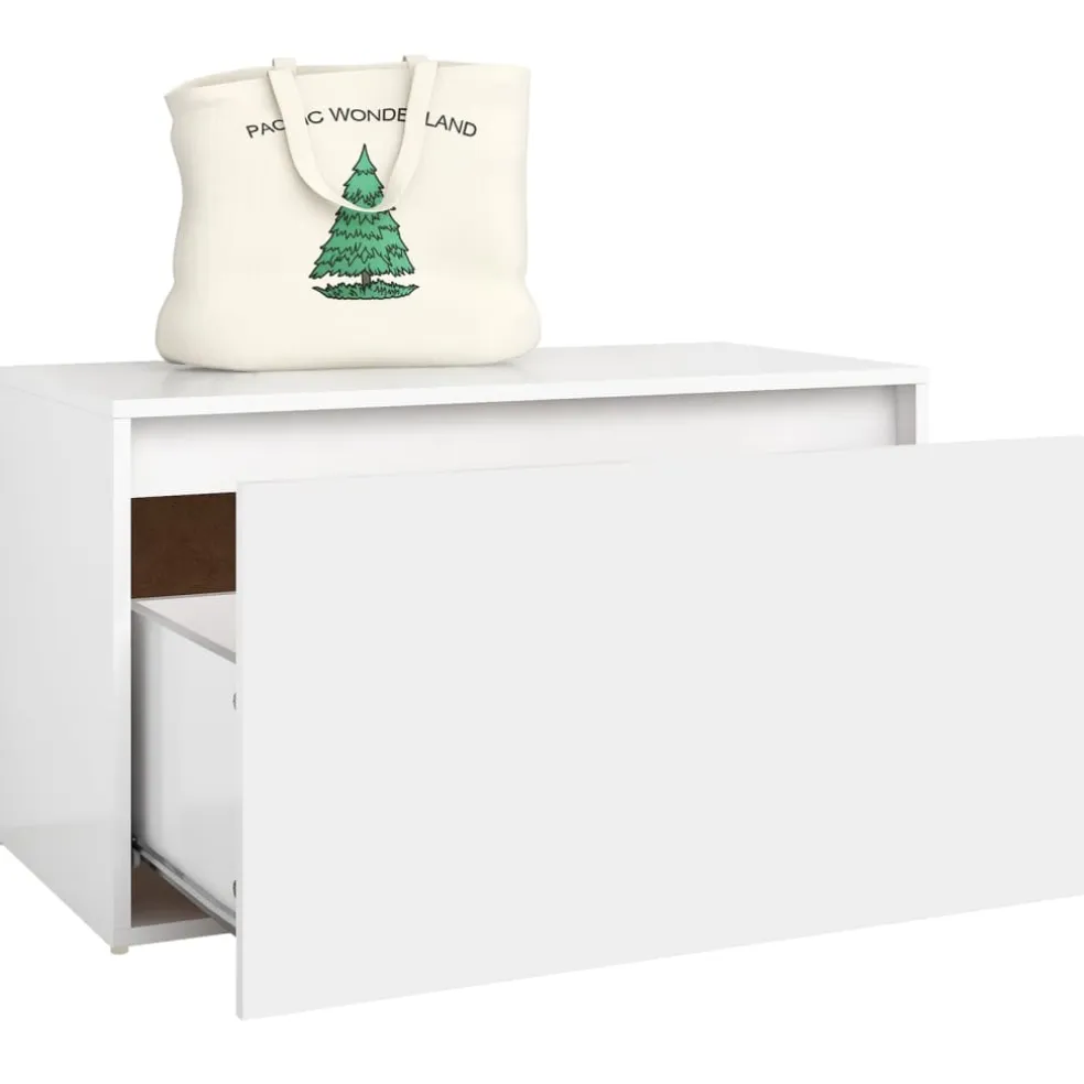 vidaXL Halbankje 80x40x45 cm bewerkt hout wit