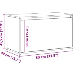 vidaXL Halbankje 80x40x45 cm bewerkt hout artisanaal eikenkleur
