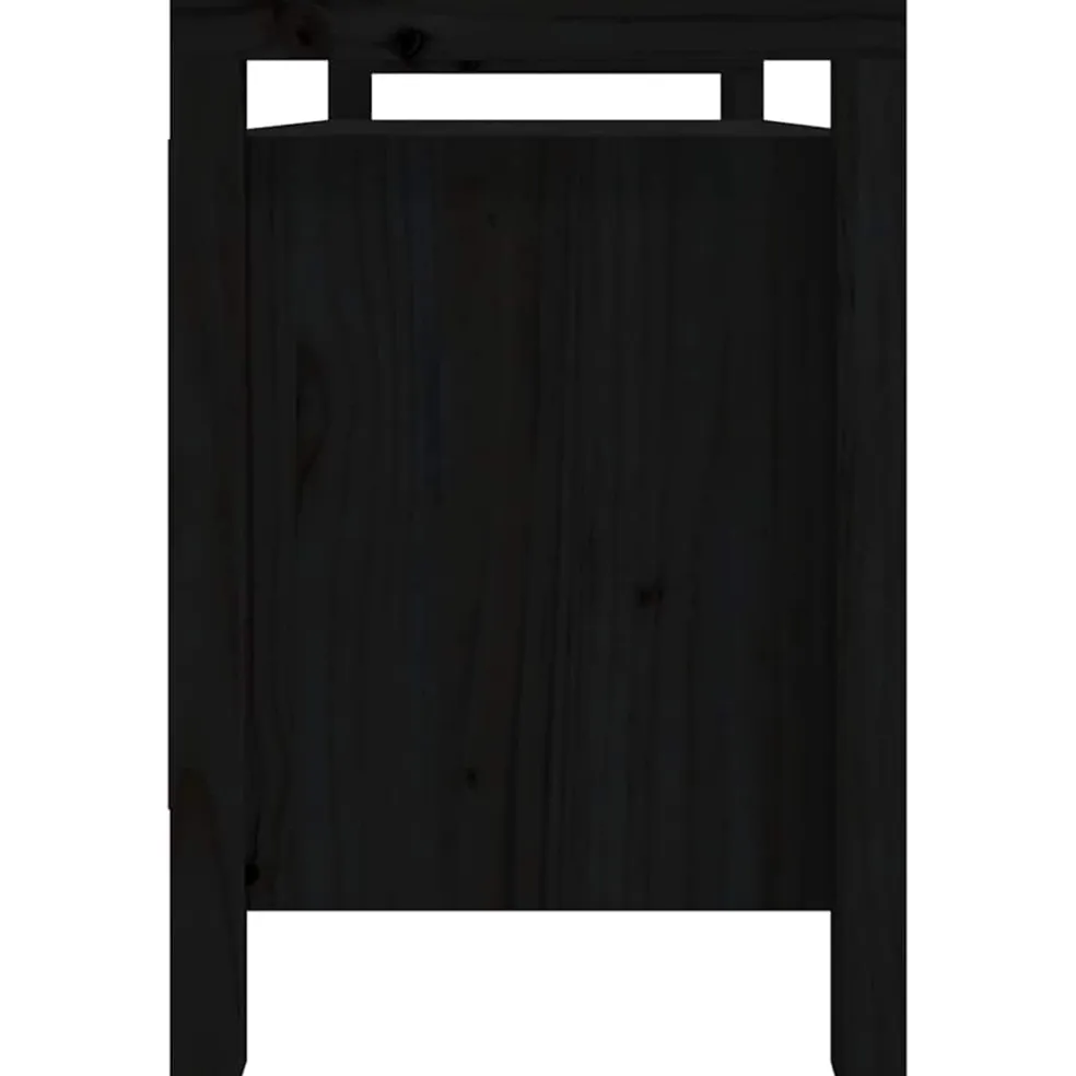 vidaXL Halbankje 110x40x60 cm massief grenenhout zwart