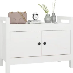 vidaXL Halbankje 80x40x60 cm massief grenenhout wit