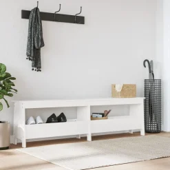 vidaXL Halbankje 160x28x45 cm massief grenenhout wit