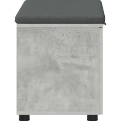 vidaXL Halbank met kussen met plank Beton Grijs 60 x 38 x 46 cm