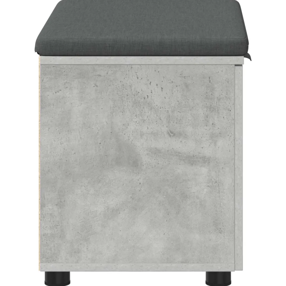 vidaXL Halbank met kussen met plank Beton Grijs 60 x 38 x 46 cm
