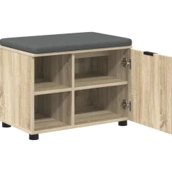 vidaXL Halbank met kussen met plank Sonoma Eiken 60 x 38 x 46 cm