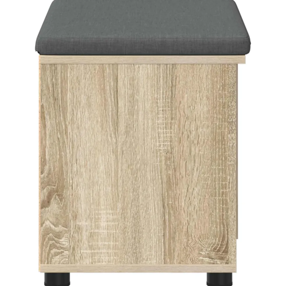 vidaXL Halbank met kussen met plank Sonoma Eiken 60 x 38 x 46 cm