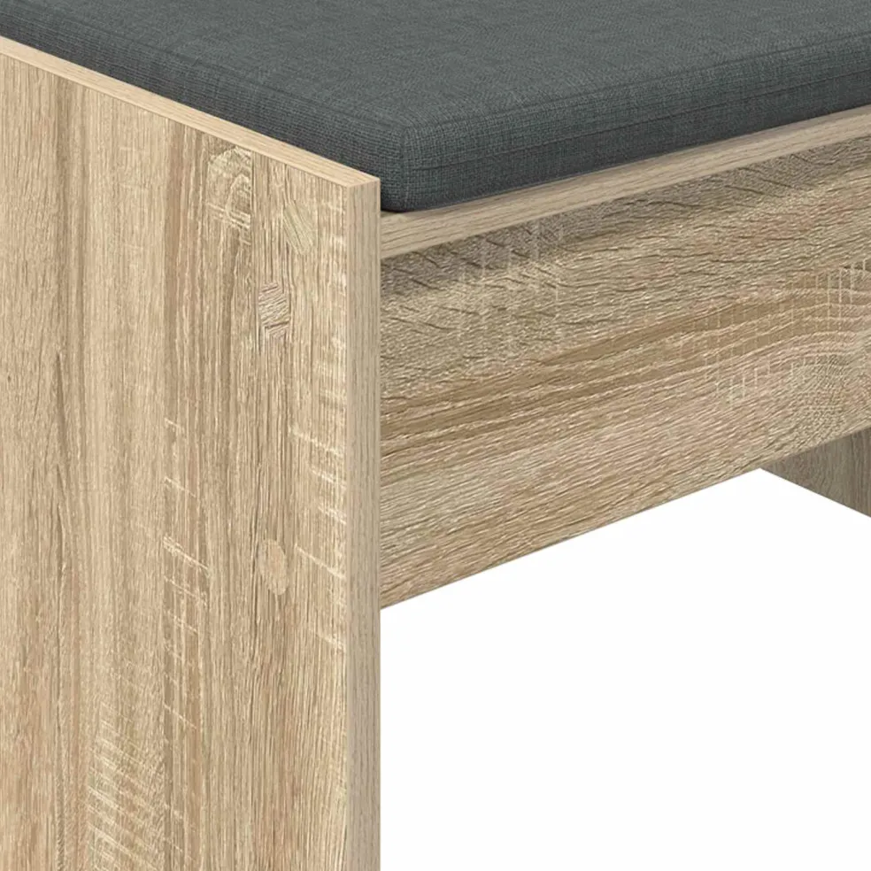 vidaXL Halbank met kussen Sonoma Eiken 63 x 38 x 40 cm