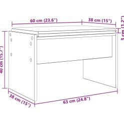 vidaXL Halbank met kussen Sonoma Eiken 63 x 38 x 40 cm