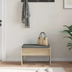 vidaXL Halbank met kussen Sonoma Eiken 63 x 38 x 40 cm