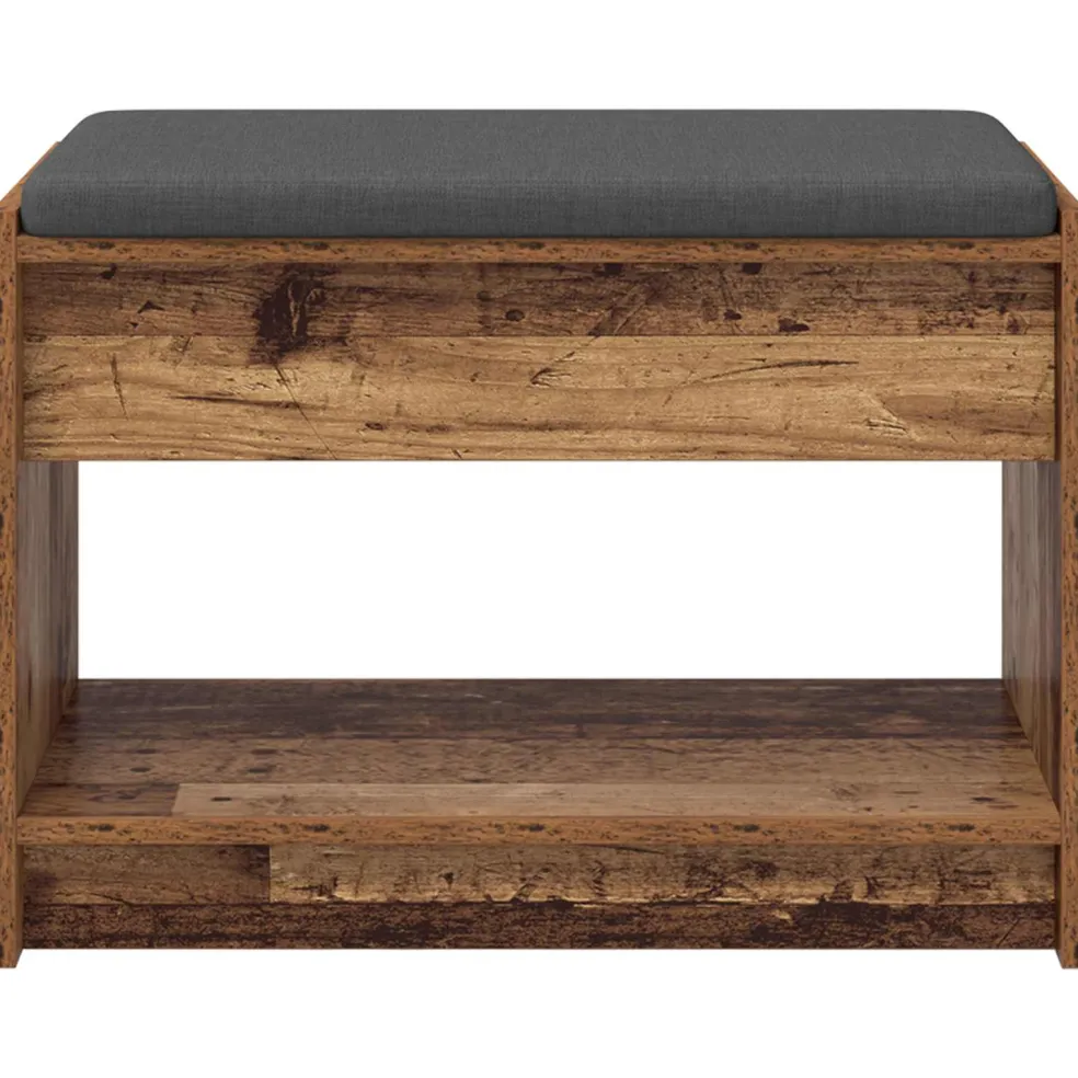 vidaXL Halbank Oudhout 63 x 38 x 45 cm Geïndustrialiseerd hout en stof