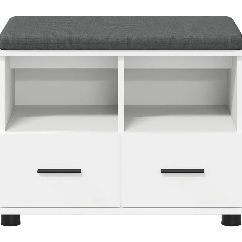 vidaXL Halbank Wit 60 x 38 x 46 cm Geïndustrialiseerd hout en stof