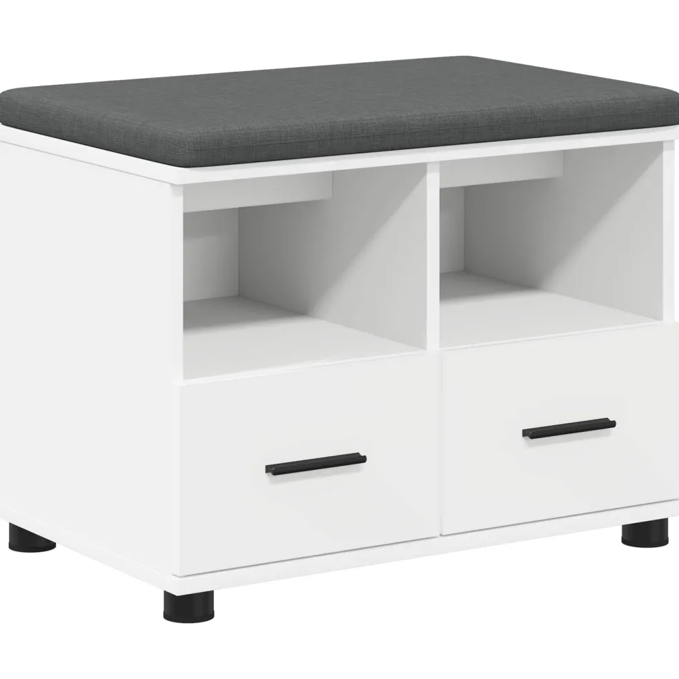 vidaXL Halbank Wit 60 x 38 x 46 cm Geïndustrialiseerd hout en stof
