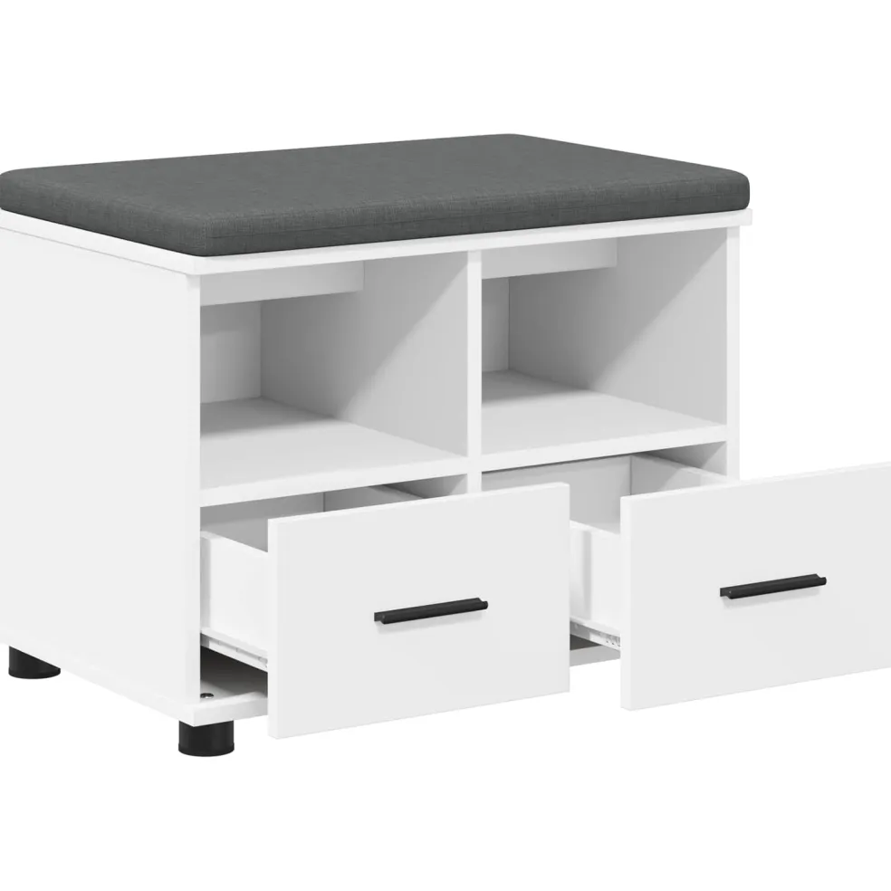 vidaXL Halbank Wit 60 x 38 x 46 cm Geïndustrialiseerd hout en stof